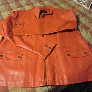 Burnt Orange Faux Leather Jacket